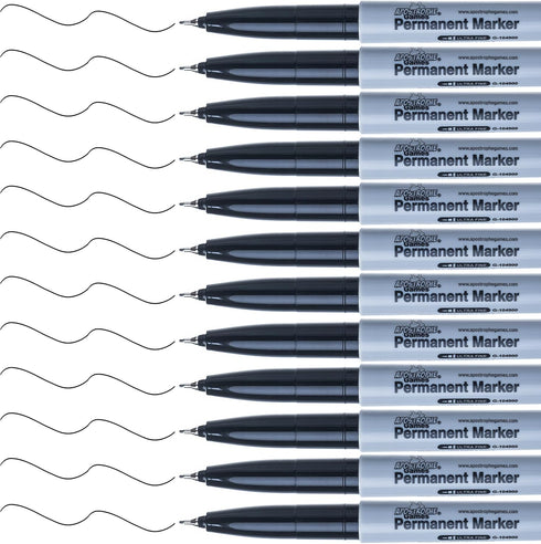 Apostrophe Games Ultra Fine Point Permanent Markers - 12 Pack, Black Pens - Office, School Supplies...