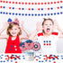 JUNEBRUSHS 260pcs Patriotic Star Buttons, 4th of July Red White and Blue Star Wooden Buttons for Sewing Clothes Accessories Crafts Independence Da...