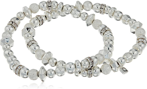 Nine West "Nw Boxed Gifting Silver-Tone 2 Piece Stretch Bracelet...