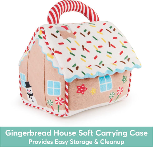 GUND Baby Play Soft Collection, My First Gingerbread House 5-Piece Playset with Rattle, Squeaker and Crinkle Plush Toys, Sensory Toy for Babies, 7...