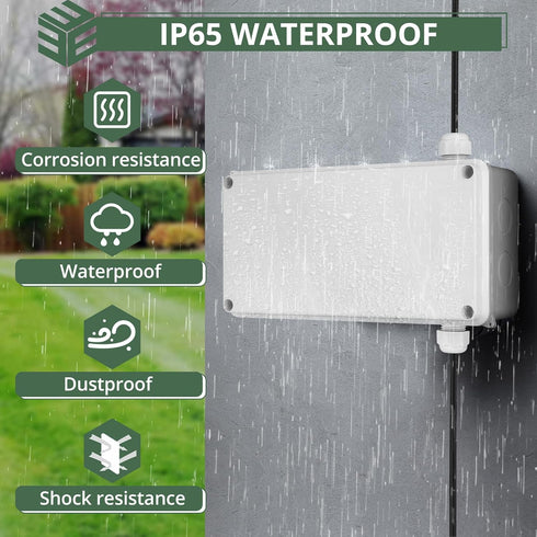 EYPINS Electrical Junction Box,8inch Electrical Enclosure Boxes,ABS Plastic Dustproof Waterproof IP65 Universal Electric Wires Box,Surface Mounted...