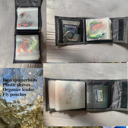 High Grade10 Clear Pocket Leader Wallet Size 4X4 inch Fly Fishing Tippet Case Tippet Storage Fly Fishing Great for Pre-Tied Carp and Catfish Rigs(...