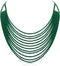 Flyonce Multi Layered Choker Collar Necklace, Glitter Green Rhinestone Crystal Tassel Multi-Strand Fringe Chains Bib Statement Necklace Prom Jewel...
