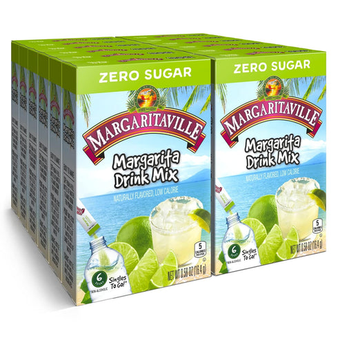 Margaritaville Singles to Go Water Drink Mix - Margarita Flavored, Non-Alcoholic Powder Sticks (12 Boxes with 6 Packets Each - 72 Total Servings),...