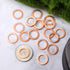 20PCS M14 x 1.5 Copper Red Oil Drain Plug Gasket 14mm Crush Washers Gasket Seal Ring Replacement Used for Sump Plugs, Water, Fuel and Hydraulic Fi...