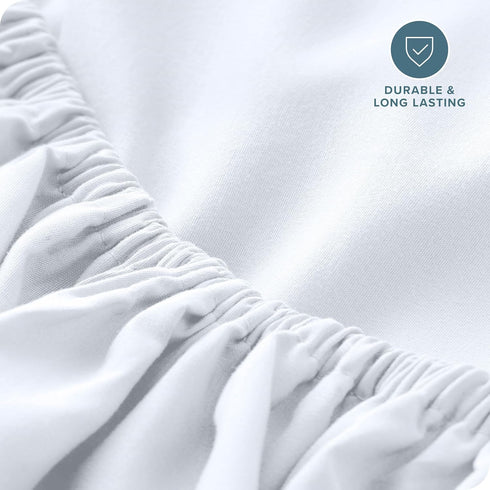 Bare Home Fitted Bottom Sheet Full Size - Premium 1800 Microfiber - Ultra-Soft Hotel Luxury - Deep Pocket - Durable and Long Lasting (Full, White)...