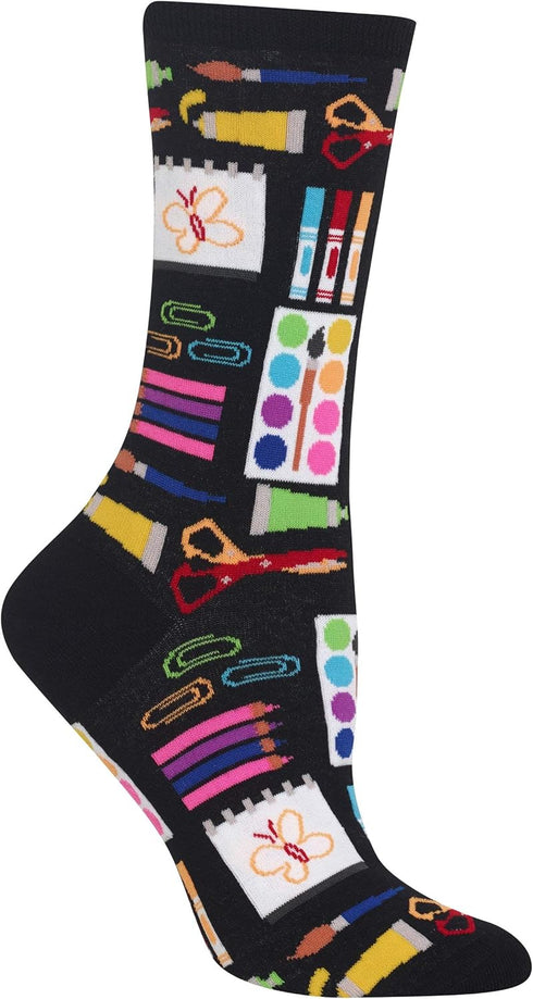 Hot Sox Womens Art Supplies Socks, Black, 1 Pair, Womens Shoe Size 4-10...