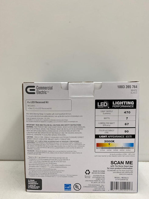 Commercial Electric 4 in. LED Recessed Kit - Soft White...