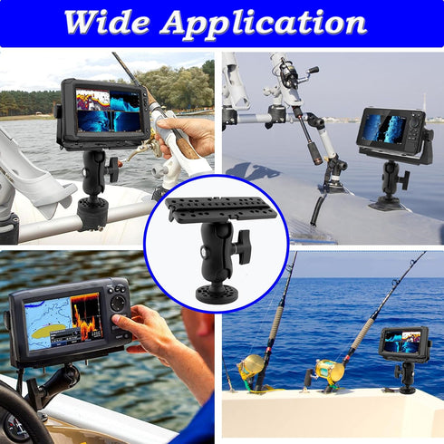 Fish Finder Mount - 360 Degree Ball-Mount Fish Finder Mount Base - Plastic Fish Finder Bracket - Fish Finder Holder - Fish Finder Rack for Boat Ka...