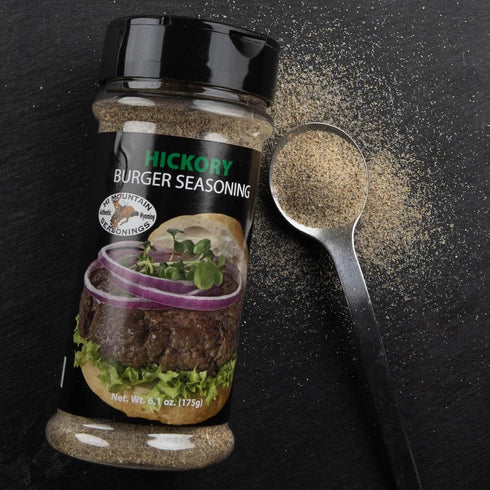 Hi Mountain | Gourmet Burger Seasoning | HICKORY BLEND | Rich, Natural Flavor of Smoked Hickory Enhanced with Salt & Garlic | Ideal Hamburger Seas...