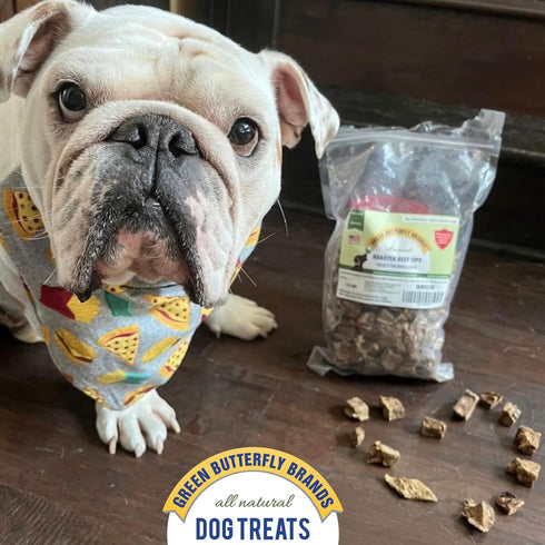 Beef Dog Treats – Made in USA Only – All Natural, Meaty Beef Tips – Premium Slow Roasted American Beef – Grass Fed, Farm Raised – Crunchy, Grain F...
