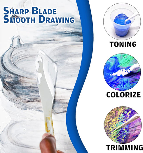 Plastic Spatula Palette Knives Set 60Pcs(10 Pack), KELIFANG Painting Knife for Mixing Spreading Scratching Layering Colors, Thin and Flexible Art ...