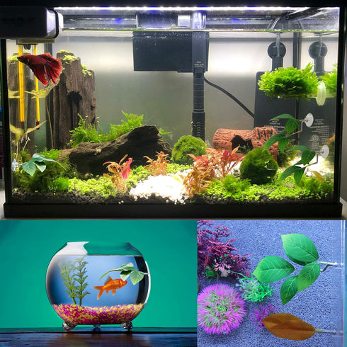 Fish Leaf Pad Fish Tank Accessories Aquarium Décor Simulating 3 pcs Adjustable Plastic Plants Betta Natural Habitat Playing Spawn Breed Rest Bed w...