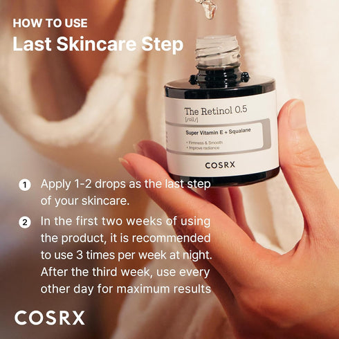 COSRX Retinol 0.5 Oil, Anti-aging Serum with 0.5% Retinoid Treatment for Face, Reduce Wrinkles, Fine Lines, & Signs of Aging, Gentle Skincare for ...