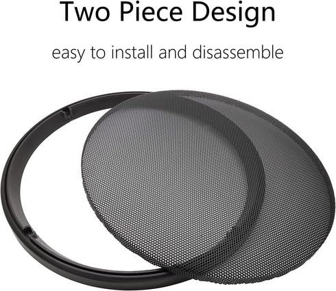 10" Speaker Grill Covers, Car Speaker Subwoofer Guard Protector, ABS Plastic Frame with Metal Mesh, Black - 2Pcs...