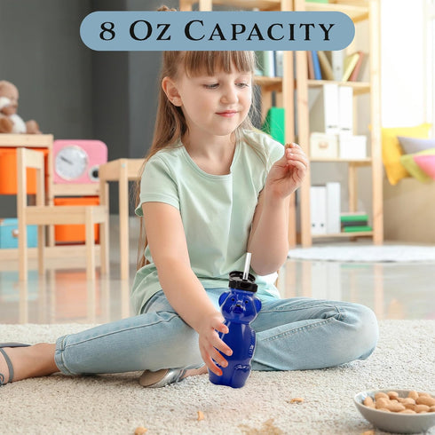 Cornucopia Brands Honey Bear Straw Cups (3-Pack); 8-Ounce Therapy Sippy Bottles w/Flexible Straws...