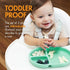 Boon Chow Silicone Plate Set - 3 Unbreakable Divided Toddler Plates - Baby Plates for 6 Months and Up - Baby Led Weaning Supplies - Mint Multicolo...