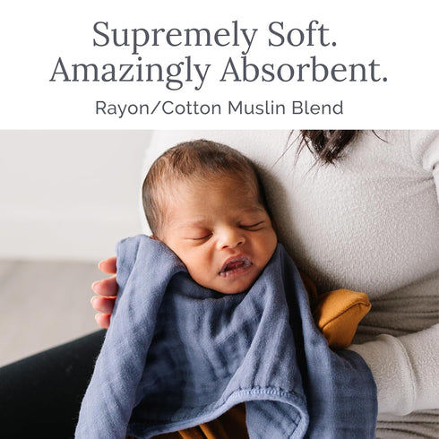 Natemia Muslin Burp Cloths for Baby Boys and Girls - Super Absorbent Baby Burp Cloths, Viscose Derived from Bamboo Cotton Baby Washcloths, 3-Pack ...