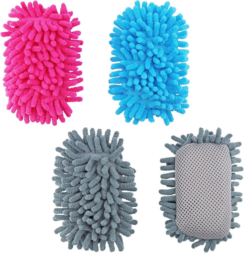 4 Pieces Microfiber Shag Whiteboard Eraser, Washable Microfiber Shag Dry Erase, White Board Eraser for Markers, Chalk, Home, Classroom and Office ...