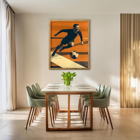 Posterizer 1 pcs-Art deco-inspired football soccer retro poster-Sports & Hobby Art Gifts for sports fans Decor for Home & Office- unframed wall ar...
