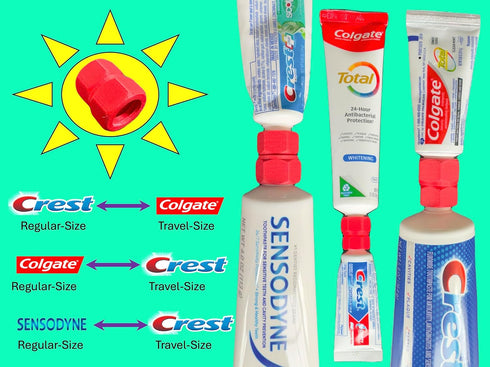Travel-Size Toothpaste Refill Adapter and Squeezer, 4 Count (Pack of 1)...