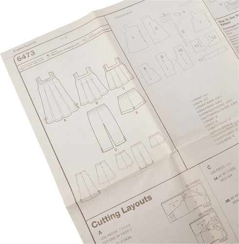 New Look Sewing Pattern 6473 Toddler Separates, Size A (1/2-1-2-3-4)...