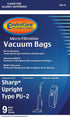 EnviroCare Replacement Micro Filtration Vacuum Cleaner Dust Bags made to fit Sharp PU-2 Uprights 9 Pack...