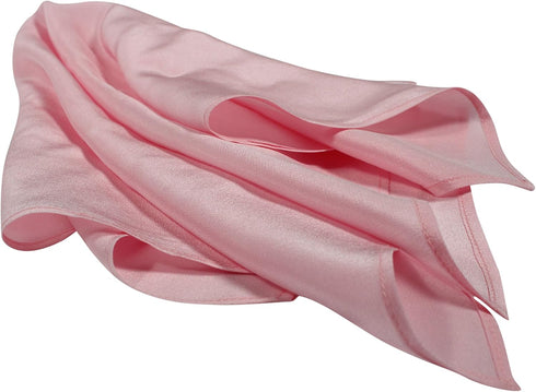 Classic Pink Silk Handkerchief 100% Silk – Soft Mulberry Silk - Large 16” Square...