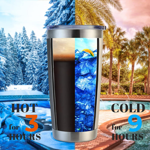 DOMICARE 20oz Stainless Steel Tumbler Bulk with Lid, Double Wall Vacuum Insulated Travel Mug, Powder Coated Coffee Cup, Stainless Steel, 1 Pack...