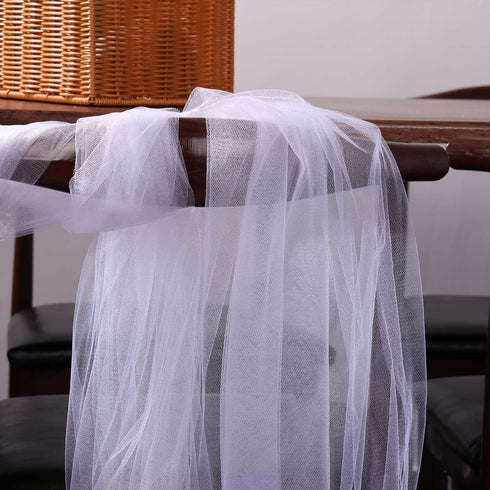 HAVII 54" x 20 Yards (60 ft) White Tulle Rolls Bolt for Wedding Birthday Party Decoration Tutu Table Skirt Tulle Fabric Spool Wrapping Ribbon DIY ...