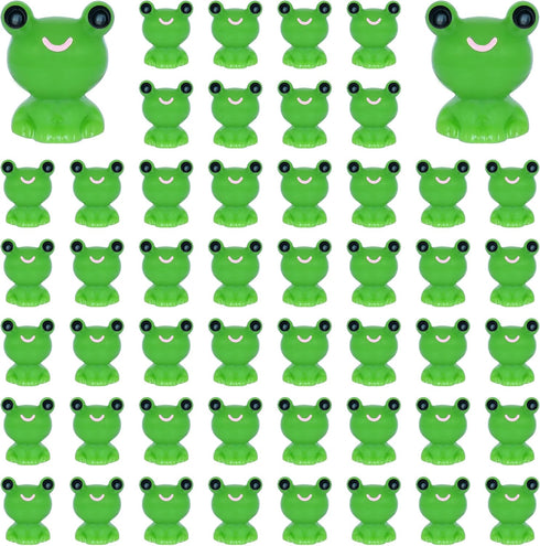 50 PCS Mini Frogs Garden Decor Tiny Plastic Frogs Miniature Resin Frog Figurines for Fairy Garden Miniature Moss Landscape Decoration (0.47 x 0.59...