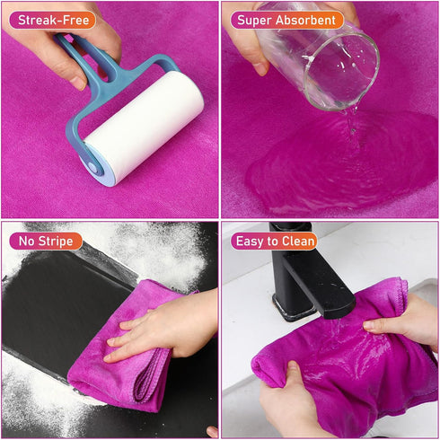 3 Pcs Extra Large Microfiber Cleaning Cloth 30" x 20" Washable Reusable Microfiber Towel Streak Free Lint Free Cloth for Cleaning Home Glass Offic...