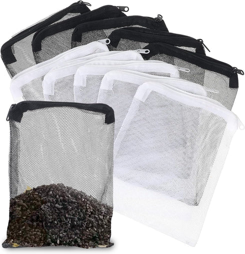 Giantree 10 Pcs Aquarium Filter Media Bags, Large Reusable Aquarium Media Bag Fish Tank Mesh Filter Bags with Zipper for Activated Carbon Ceramic ...
