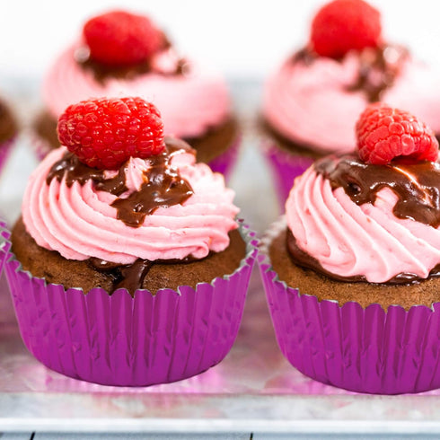Fox Run Hot Pink Foil Muffin and Cupcake Liners, Set of 32 Standard Size Wrappers...