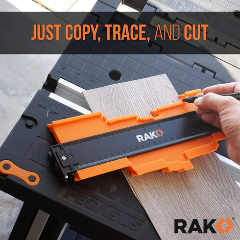 RAK Contour Gauge - 10 Inch Edge Profile Measuring Tool, Lock - Adjustable Irregular Shape Outline of Flooring, Laying Tile, Woodwork, Constructio...