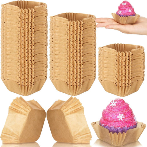350 Pcs Square Mini Cupcake Liners Disposable Brownie Baking Cups Pan Liners Paper Baking Cup for Cupcakes and Cup Liners Party Supplies for Weddi...