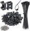 XHF 100 Pcs Cable Zip Tie Saddle Type Mounts Base with 100 Pcs 8" Cable Ties and 100 Pcs Tapping Screw, Wire Cable Clips Organizer Holders Clamps ...