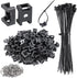 XHF 100 Pcs Cable Zip Tie Saddle Type Mounts Base with 100 Pcs 8" Cable Ties and 100 Pcs Tapping Screw, Wire Cable Clips Organizer Holders Clamps ...