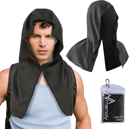 MENOLY Cooling Hoodie Towels, Instant Cooling Towels for Neck and Face, UPF 50 Sun Protection Cooling Neck Wraps, Soft Breathable Cold Towel for H...