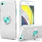 Slim Sparkly Case for iPhone SE 2020/SE 3 2022/8/7 with 360 Ring Holder Kickstand, Glitter, Silver...