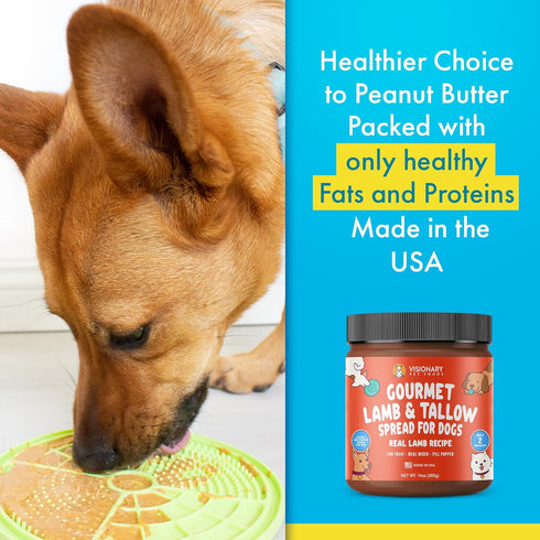 Visionary Pet Foods Meat Spread for Dogs - Lamb Recipe - The Healthy Dog Treat - Alternative to Dog Peanut Butter - Use on a Dog Food Mat - Dog Tr...