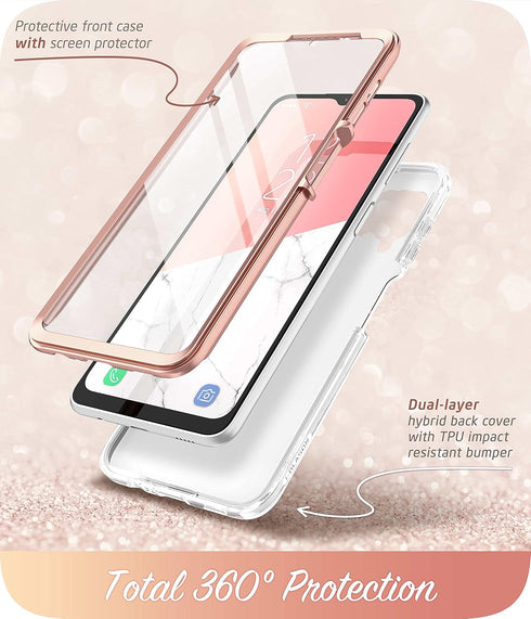 i-Blason Cosmo Series Protective Bumper Case with Built-in Screen Protector for Samsung Galaxy A12 (2021 Release), Marble Multicolor...