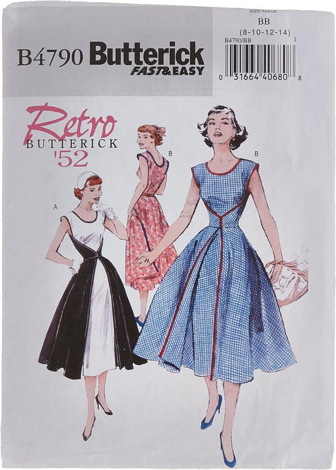 BUTTERICK PATTERNS B4790 Size BB 8-10-12-14 Misses Wrap Dress, Pack of 1, White...