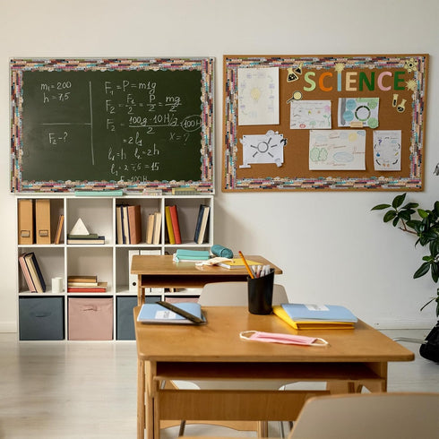 Whaline 65.6Ft Inspirational Bulletin Board Border Growth Mindset Scalloped Decorative Border Trim Motivational Craft Border Decor for Back to Sch...