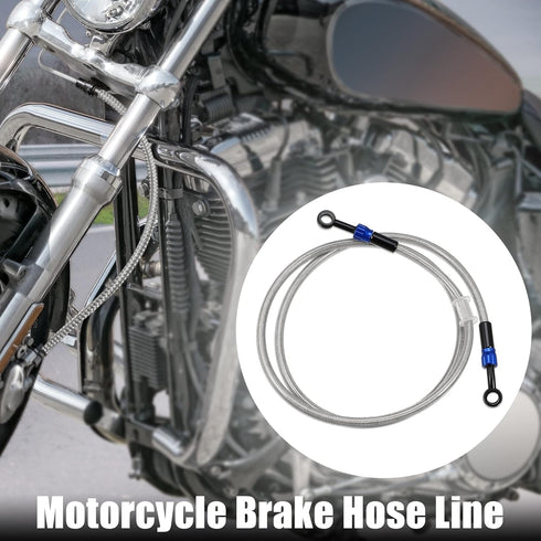 X AUTOHAUX Brake Hose AN3 28 90 Degree M10 Motorcycle Hydraulic Brake Line Oil Hose Pipe Fitting for ATV Motorcycle Motocross Racing Bike 130cm Si...