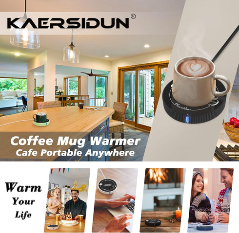 Coffee Mug Warmer, Coffee Warmers for Office Home Desk Use, with Gravity Switch Cup Warmer Thermostat Coaster for Hot Coffee Tea Espresso Candle W...