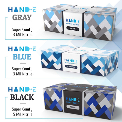 Hand-E Touch Blue Nitrile Disposable Gloves Large 100 Count - Latex Free Medical Exam Gloves, Powder Free Food Safe Cooking Gloves...