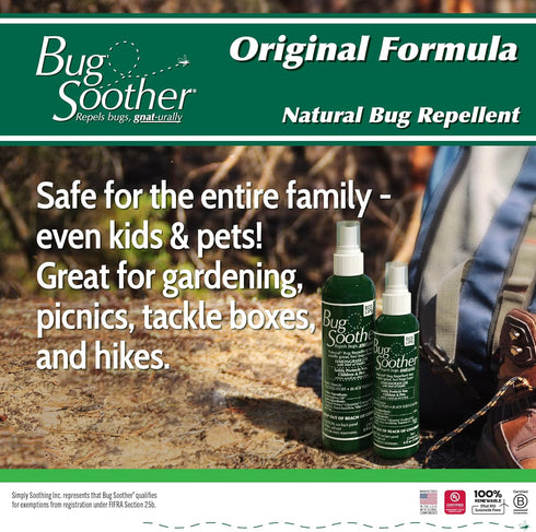 Bug Soother Spray 8 oz - Natural Insect, Gnat and Mosquito Repellent & Deterrent - Safe Bug Spray for Adults, Kids, Pets, & Environment - Made in ...