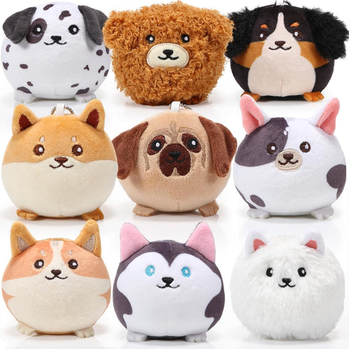 9 Pcs Mini Stuffed Keychains 3.15 Inch Small Plush Bulk Ornaments for Kids Birthday Party Favors Gifts Xmas Tree Hanging Stocking Stuffers (Puppy)...