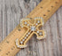 Gyn&Joy Golden Tone Clear Crystal Rhinestones Holy Cross Brooch Pin...